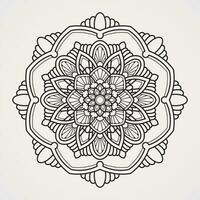 zeshoekig mandala mengsel van bloemen met ornamenten. geschikt voor henna, tatoeages, foto's, kleur boeken. Islam, hindoe, boeddha, Indië, Pakistan, Chinese, Arabisch vector