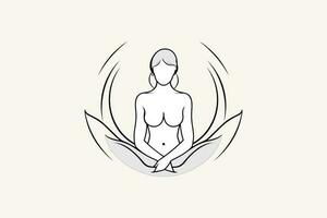 yoga meditatie studio logo. ontspanning, welzijn Gezondheid spa meditatie symbool vector