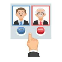 hand- Duwen stemmen verkiezing knop symbool tekenfilm illustratie vector