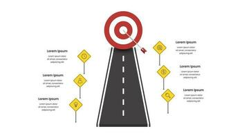 weg naar doelwit infografisch. routekaart infographic sjabloon. vector