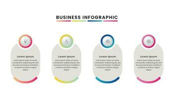 helling bedrijf infographic sjabloon ontwerp met vier opties of stappen en pictogrammen. vector