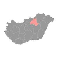 heves provincie kaart, administratief wijk van Hongarije. vector illustratie.
