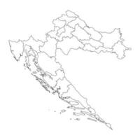 Kroatië kaart met provincies. vector illustratie.