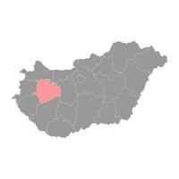 veszprem provincie kaart, administratief wijk van Hongarije. vector illustratie.
