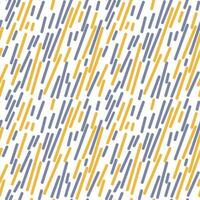 abstract naadloos patroon met schuin lijnen van geel en blauw Aan wit. imitatie van regen. vector getextureerde illustratie voor feestelijk omhulsel papier, textiel of behang.