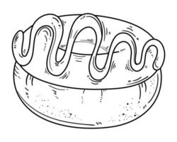 donut voedsel tekening icoon geïsoleerd vector