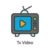TV video vector vullen schets icoon ontwerp illustratie. gebruiker koppel symbool Aan wit achtergrond eps 10 het dossier