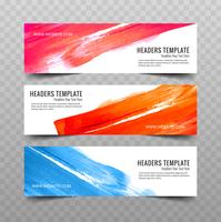 Moderne aquarel banners instellen vector