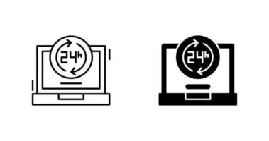 24 uur vectorpictogram vector