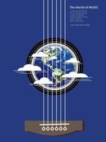 de wereld van muziek poster vectorillustratie vector