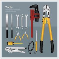 set van tools collectie vectorillustratie vector