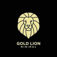 premium minimaal gouden leeuwenkop vector logo ontwerp