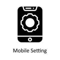 mobiel instelling vector solide icoon ontwerp illustratie. seo en web symbool Aan wit achtergrond eps 10 het dossier