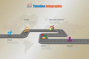 zakelijke routekaart tijdlijn infographic pictogrammen ontworpen voor abstracte achtergrond sjabloon element moderne diagram proces webpagina's technologie digitale marketing gegevens presentatie grafiek vectorillustratie vector