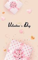 Valentijnsdag achtergrondontwerp met realistische lippen en harten voor sjabloon voor reclame of web of sociale media en mode-advertenties vector