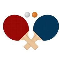 tafeltennisrackets met ballen die op witte vectorillustratie worden geïsoleerd als achtergrond vector