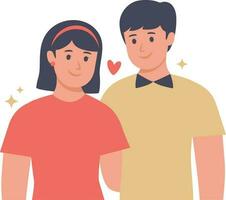 paar in liefde, Mens en vrouw in liefde, vlak vector illustratie.