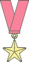 ster medaille icoon in roze en geel kleur. vector