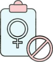 hou op meisje geslacht test in zwangerschap icoon in roze en blauw kleur. vector