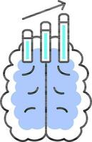 hersenen ontwikkelen diagram blauw icoon. vector