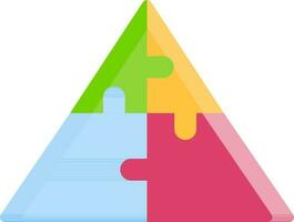 illustratie van driehoek puzzel icoon in kleurrijk vlak stijl. vector