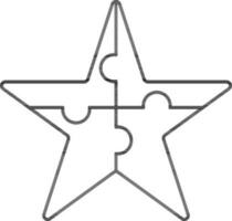 lineal ster vormig puzzel icoon in lijn kunst. vector