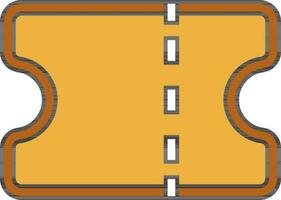 ticket icoon in bruin en geel kleur. vector