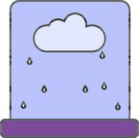 regenachtig venster icoon in blauw en Purper kleur. vector