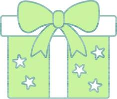 illustratie van geschenk doos icoon in groen en wit kleur. vector