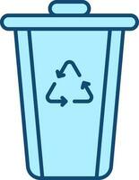 recycle bak icoon in blauw kleur. vector