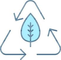 blad recycle icoon in blauw kleur. vector