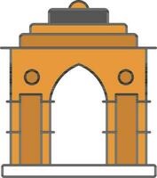 oranje Indië poort icoon in vlak stijl. vector