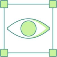 visie of oog selectie icoon in groen en wit kleur. vector