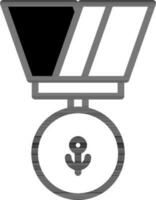 medaille icoon of symbool in zwart en wit kleur. vector