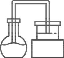 chemisch experiment icoon in zwart schets. vector