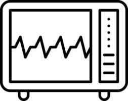 ecg machine icoon in lijn kunst. vector