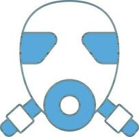 gasmasker of gas- masker icoon in blauw en wit kleur. vector