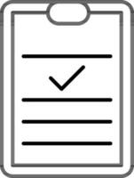 checklist icoon in zwart lijn kunst. vector