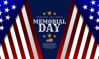 herdenkingsdag achtergrondontwerp met Amerikaanse vlag in gradatiekleuren vector
