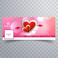 Abstracte Valentijnsdag facebook cover ontwerp illustratie vector