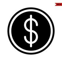 geld munt glyph icoon vector