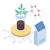 isometrische icoon van moleculair bonding vector