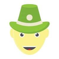 een icoon tonen Mens avatar met hoed getrokken naar duiden op tuinman vector