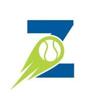 eerste brief z tennis club logo ontwerp sjabloon. tennis sport academie, club logo vector