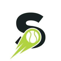 eerste brief s tennis club logo ontwerp sjabloon. tennis sport academie, club logo vector