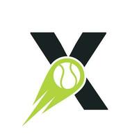 eerste brief X tennis club logo ontwerp sjabloon. tennis sport academie, club logo vector