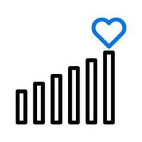 signaal liefde icoon duokleur blauw stijl Valentijn illustratie symbool perfect. vector