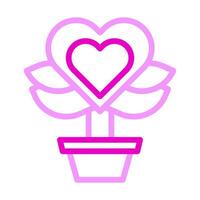 bloem liefde icoon duokleur roze kleur moeder dag symbool illustratie. vector