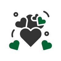 liefde icoon solide grijs groen stijl Valentijn illustratie symbool perfect. vector