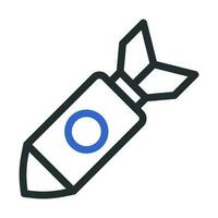 raket icoon duokleur grijs blauw kleur leger symbool perfect. vector